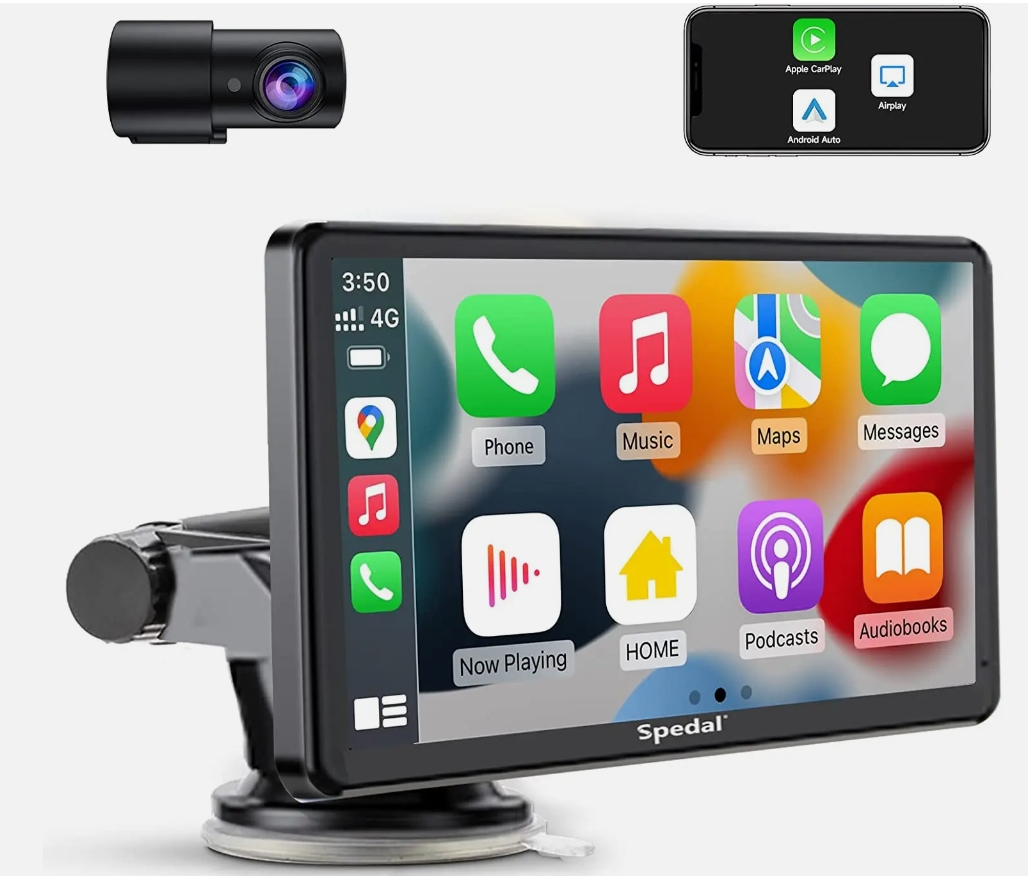 7" Car Radio Android Auto Apple Carplay Stereo Touch Screen Bluetooth dashcam
